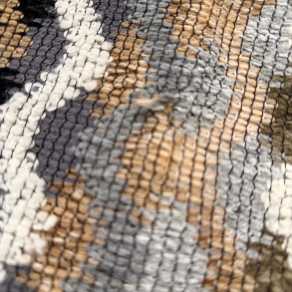Missoni Signature Zigzag Knit Fringe Scarf Neutral Multicolor Made in Italy - Picture 5 of 6